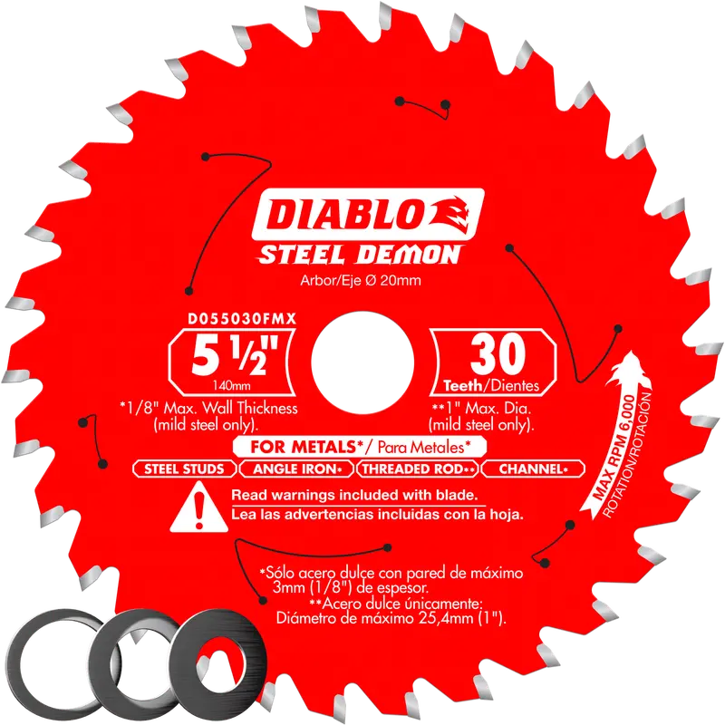 Diablo D055030Fmx Circular Saw Blade – 5-1/2", 20 Mm Arbor, 6000 Rpm 1
