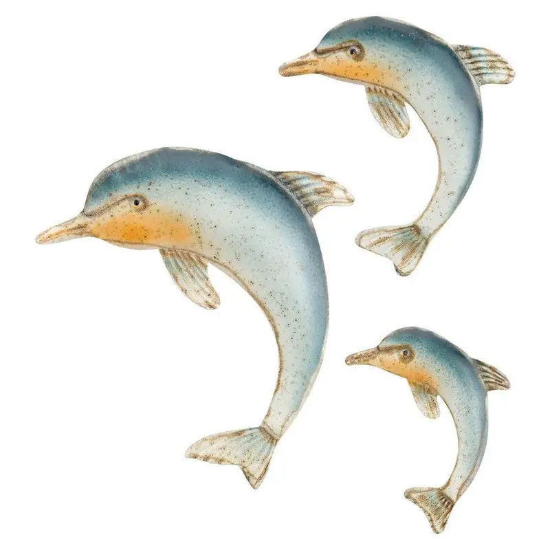 Dolphin Silhouette Wall Art – Three-Piece Set 1