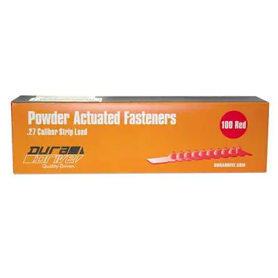 Duradrive 0.27 Cal. Red Powder-Actuated Fastener Strips – 10-Round, 100-Count 1