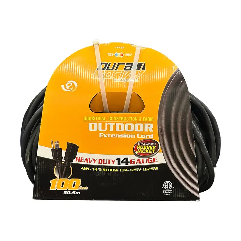 Duradrive 100 Ft 14/3 Seoow Single-Tap Heavy-Duty Extension Cord 1