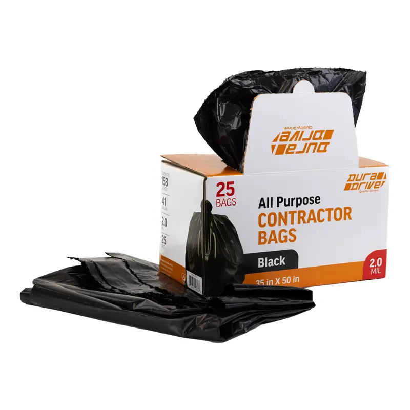 Duradrive 158L Black Garbage Bags – 25-Count, 2.0 Mil Thickness 1
