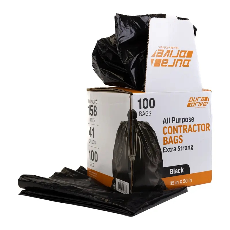 Duradrive 158L Extra-Strong Black Garbage Bags – 100-Count Pack 1