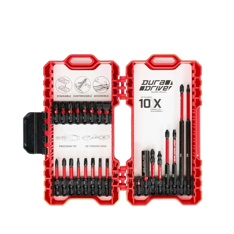 Duradrive 24-Piece 2.0-Inch Impact Driver Bit Set – Chrome-Vanadium, Magnetic Holder 1