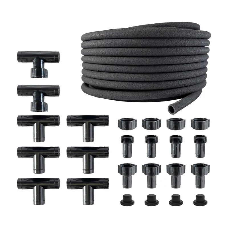 Duradrive 3/8" × 100 Ft Black Soaker Hose Kit — 20-Piece Garden Irrigation Set 1