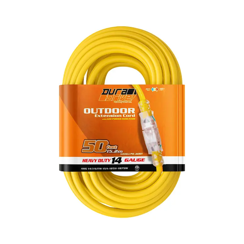 Duradrive 50-Foot Lighted Single-Tap Power Cord (13A, 125V, 1625W) 1