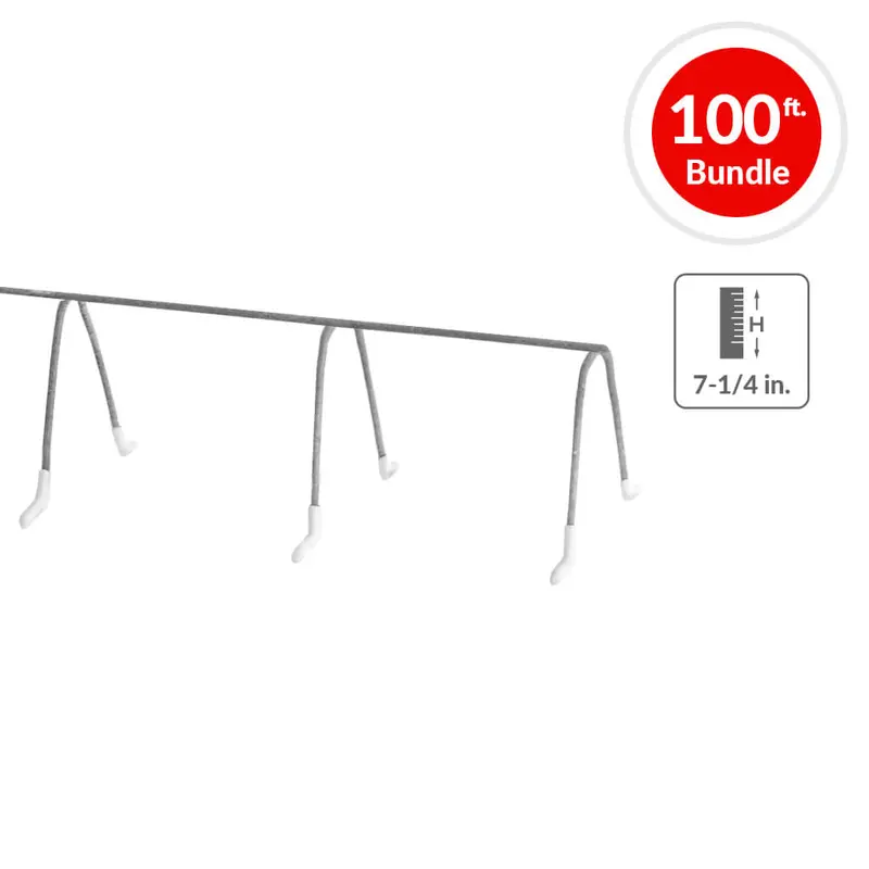 Duradrive 7.25-Inch White Dipped-End Continuous High-Profile Rebar Chair – 100-Foot Bundle 1