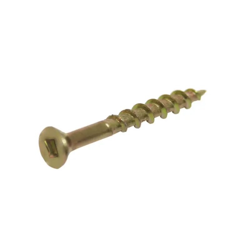 Duradrive #8 × 1-3/4 In. Yellow Zinc Construction Screws – Flat Head, Square Drive (4,000/Box) 1