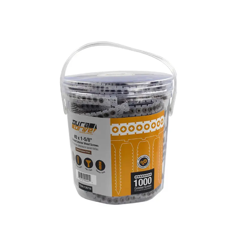 Duradrive #8 × 1-5/8" Brown Ruspert-Coated Exterior Deck Screws – Flat-Head, Coarse Thread, Collated 1