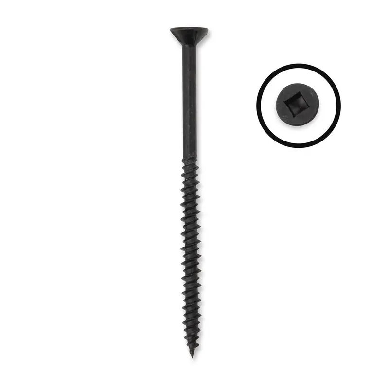 Duradrive #8 X 2" Black Flat-Head Flooring Screws – Square Drive, Bulk Box (3,500) 1