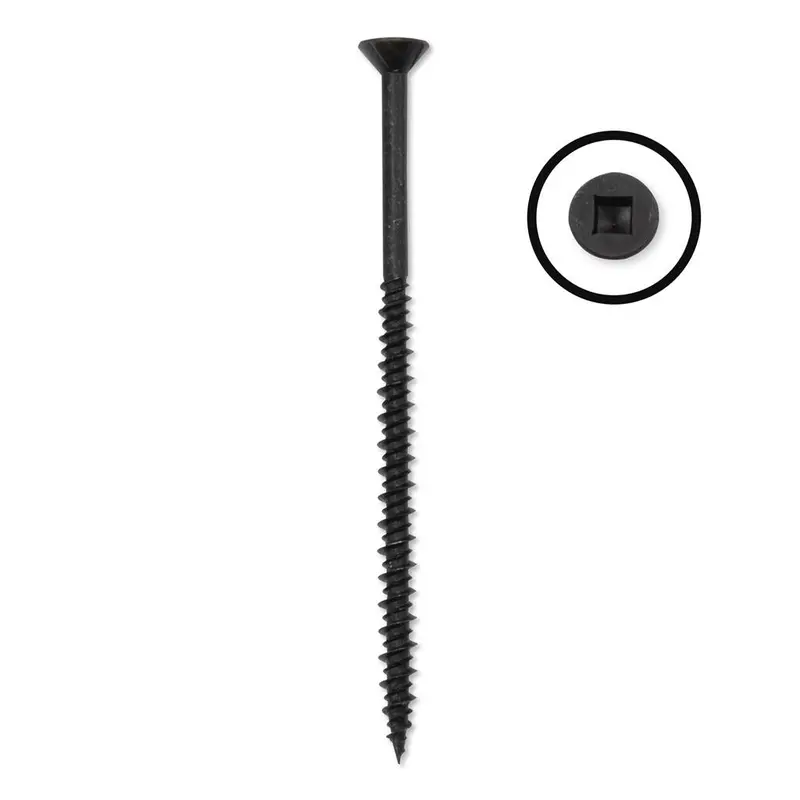 Duradrive #8 X 3" Black Flat-Head Square Flooring Screws – 1,500 Per Box 1