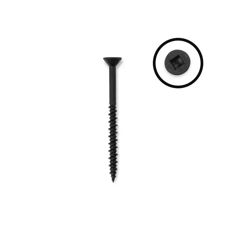 Duradrive Black Flat-Head #8 × 2.5-Inch Flooring Screws – Square Drive, 2,500 Per Box 1