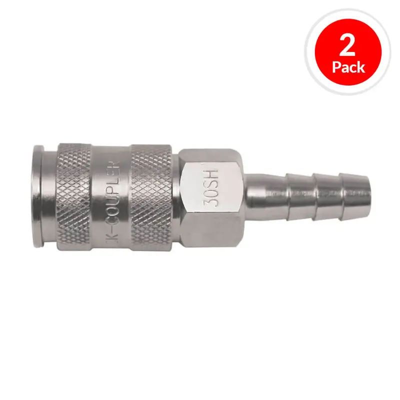 Duradrive Brass H-Tube Quick-Connect Air Hose Coupler – 3/8 In., 2-Pack (Ec30H-2) 1