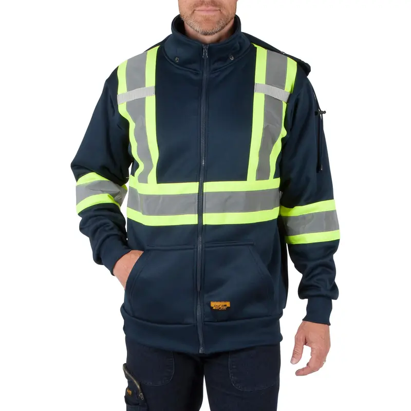 Duradrive Navy High-Visibility Class 1 Hoodie With Detachable Hood – L2 Fit 1