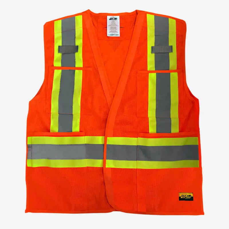 Duradrive Orange Class 2 Hi-Vis Safety Vest – Tear-Away Design With Utility Pockets 1
