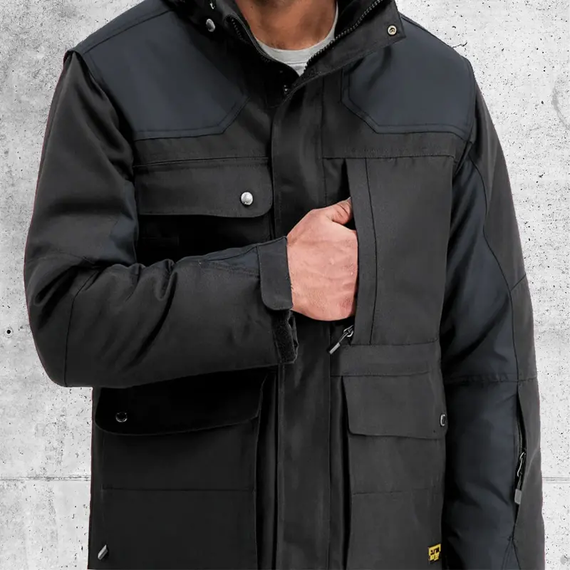 Duradrive Oxford-Style Water-Repellent Insulated Winter Jacket 1