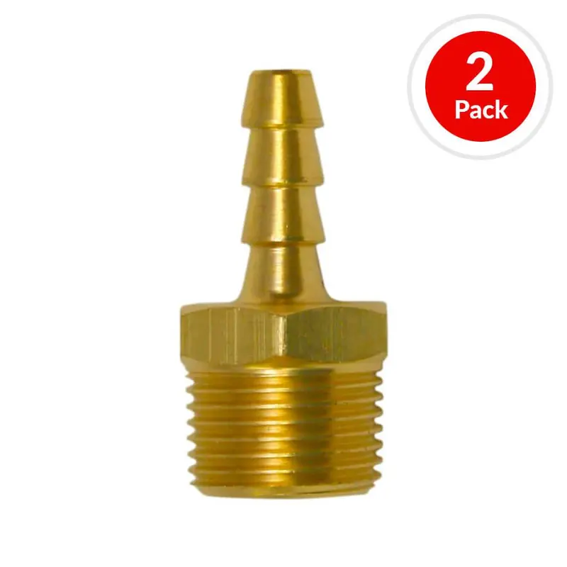 Duradrive P2012 Brass Barbed Connector – 1/4" X 3/8" M, Dual-Pack 1