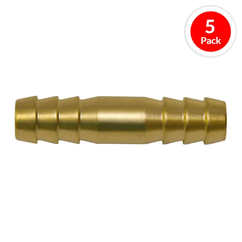 Duradrive P335 Brass Mender Coupler – 3/8" Barbed Repair Fitting, 5-Pack 1