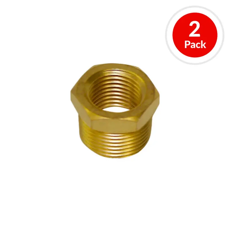 Duradrive P452 Brass Pipe Bushing Coupler – 3/8" M X 1/4" F, Dual-Pack 1