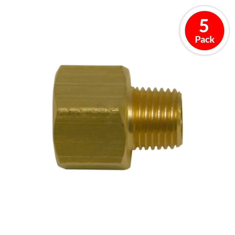 Duradrive P6125 Brass Coupler – 3/8" Female To 1/4" Male, 5-Pack Air Hose Adapter 1