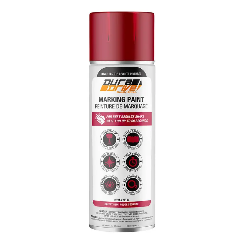 Duradrive Red Inverted Marking Spray Paint — 16 Oz Aerosol Can 1