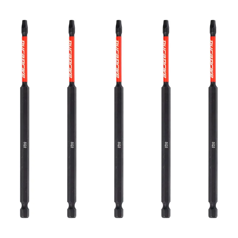 Duradrive Sq2 Extended Square Bit – 6" Length, 5-Piece Set 1