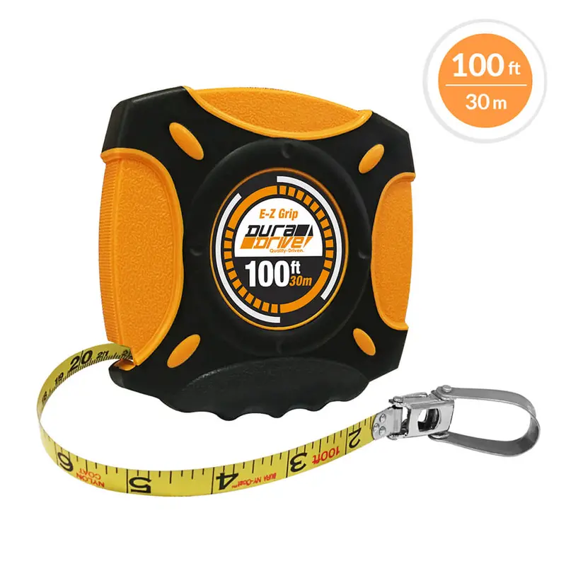 Duradrive Steel-Blade Open-Reel Long Tape Measure – 100 Ft. (30 M) 1