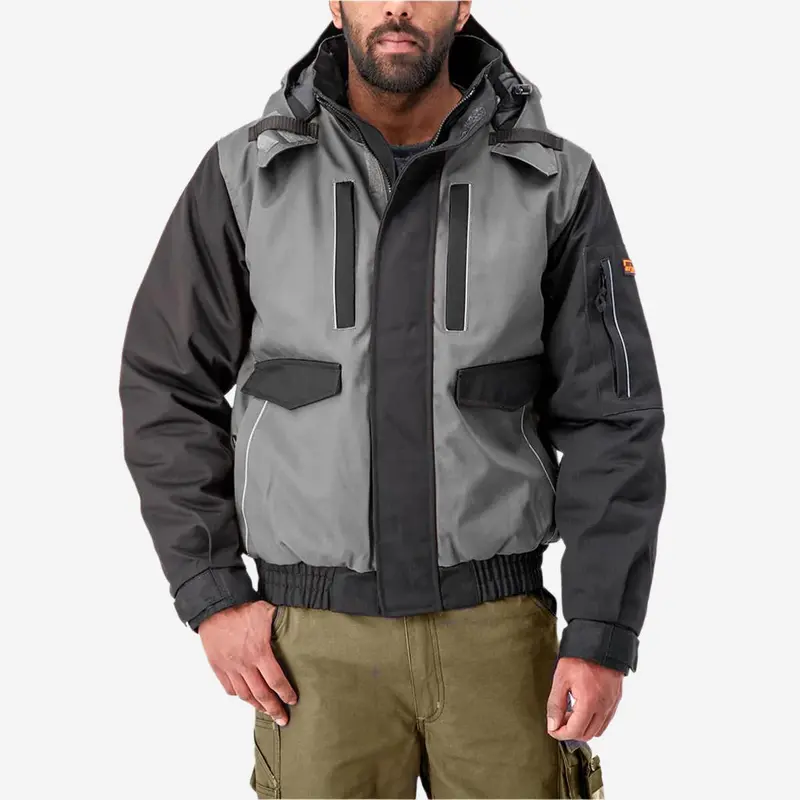 Duradrive Tradesman Grey Two-Tone Hooded Insulated Jacket 1