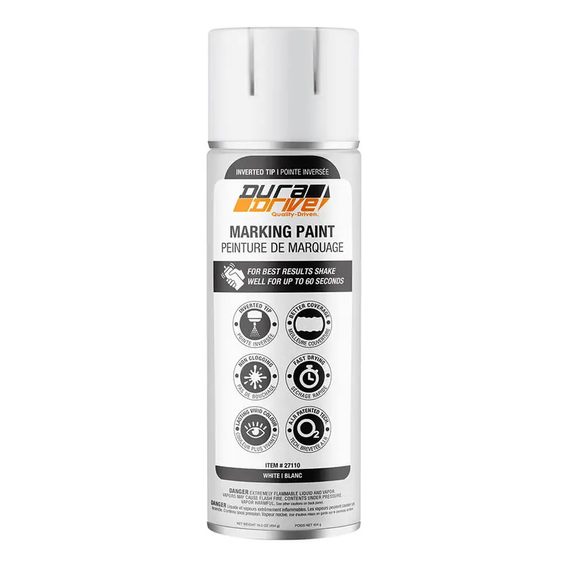 Duradrive White Inverted Marking Spray Paint – 16 Oz Can 1