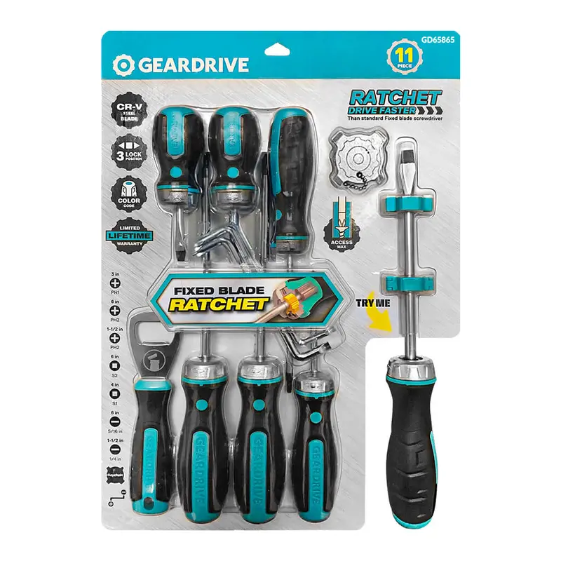 Duratech Geardrive Ratchet Screwdriver Set – 11-Piece Precision Kit 1