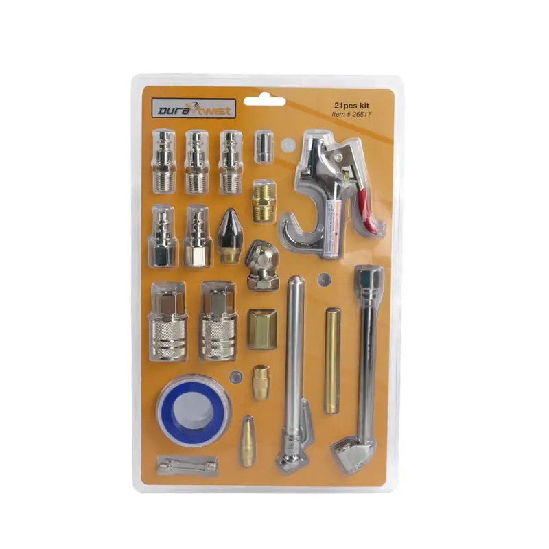 Duratwist 21-Piece Air Compressor Tool Kit With Blow Gun 1