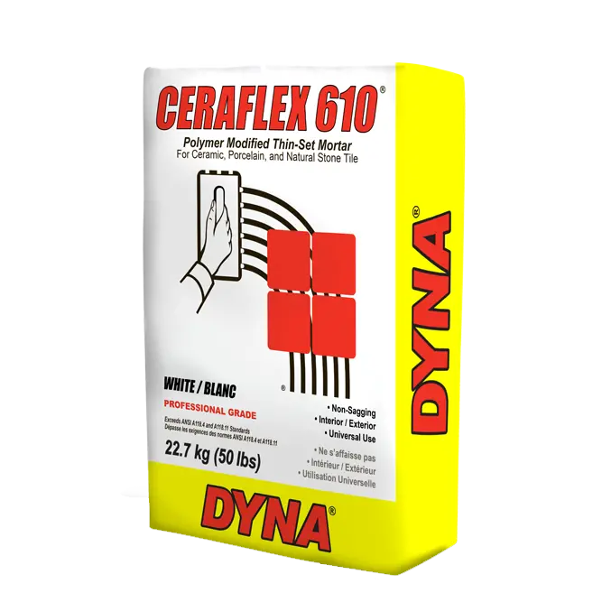 Dyna Ceraflex 610 Heavy-Duty Modified Thin-Set – 50 Lb For Large-Format Tiles 1