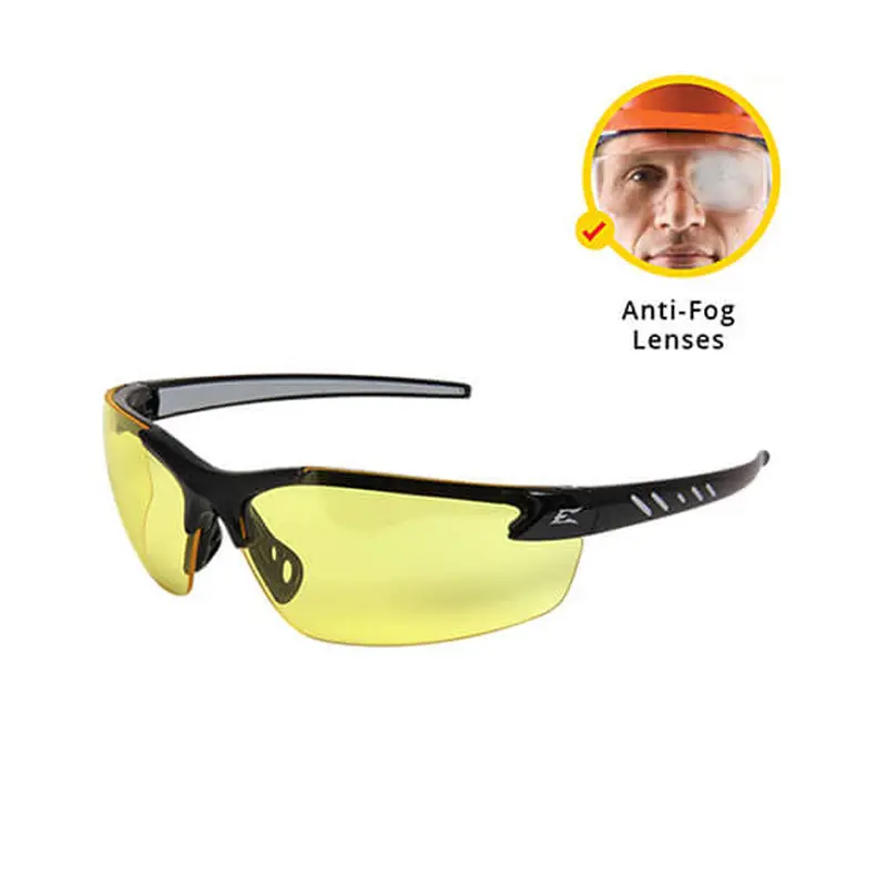 Edge Zorge G2 Vapor Shield Safety Glasses – Yellow Anti-Fog Lens, Ansi-Z87.1 Rated 1