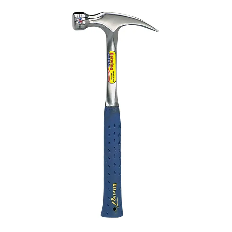 Estwing E3-22Sr 22 Oz Short-Handle Framing Hammer – Smooth Face, 13.75" Blue Shock Reduction Grip 1