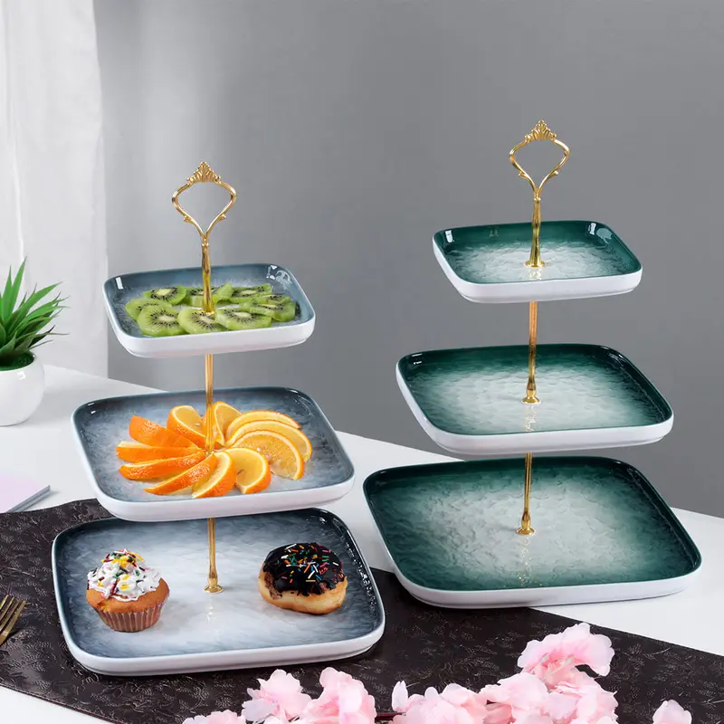 European-Design 3-Tier Ceramic Serving Tray 1
