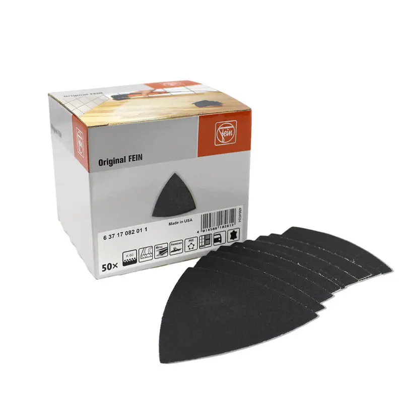 Fein Starlock Sanding Pad – 3-1/2" Triangular, 60-Grit Hook & Loop (50-Pack) 1