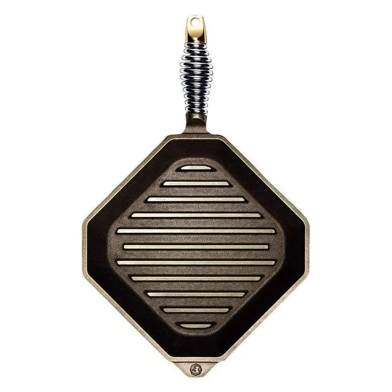 Finex 10-Inch Textured Cast Iron Grill Pan With Grillet Design 1