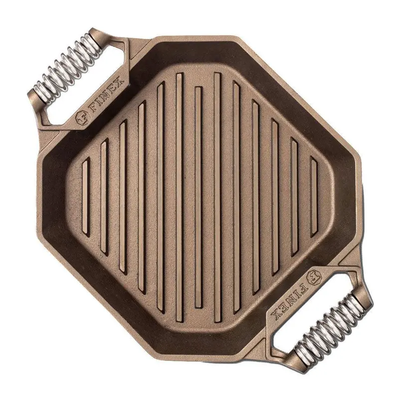 Finex 12-Inch Heavy-Duty Cast Iron Grill Pan 1