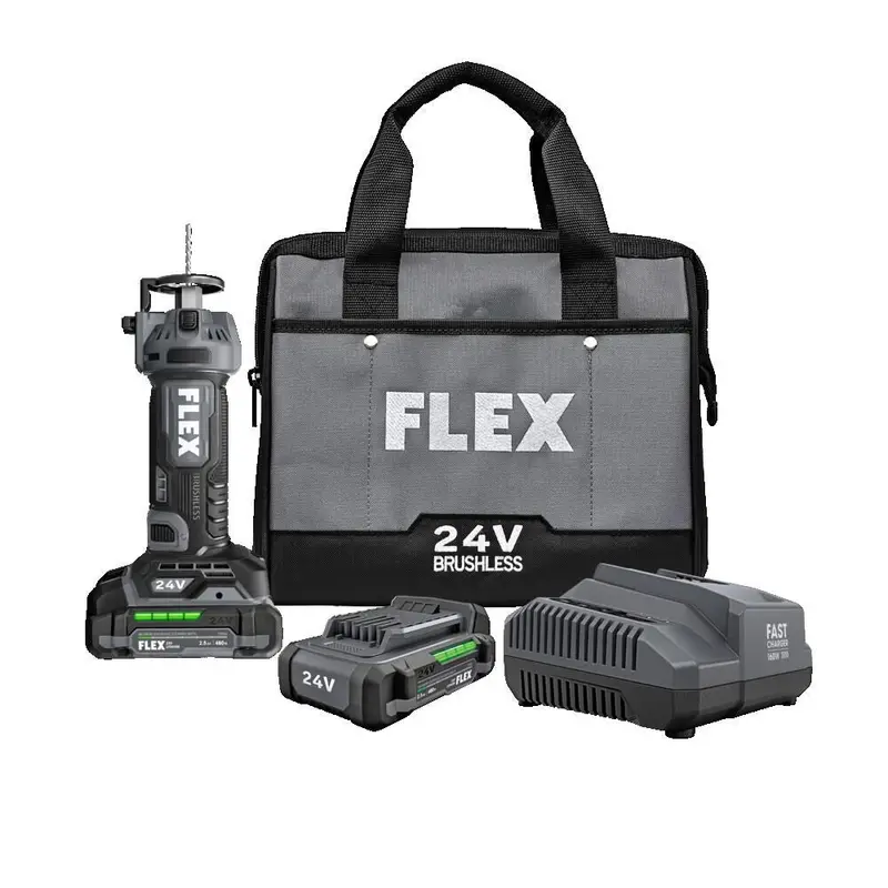Flex Fx2471-2A Drywall Cut-Out Tool Kit – 24V Brushless With Dual 2.0Ah Batteries 1