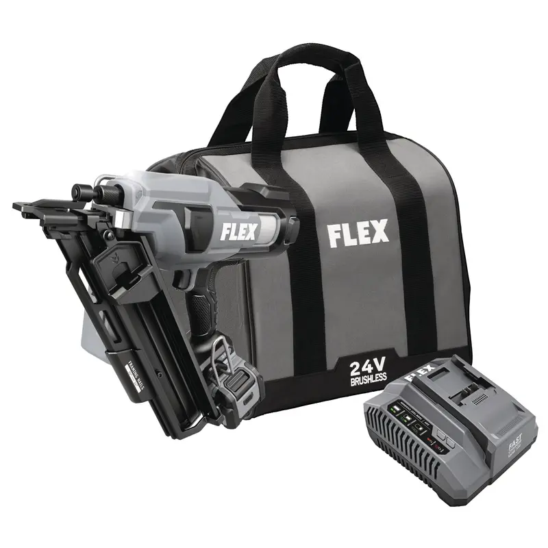 Flex Fx4351B-1C 24V 30-Degree Framing Nailer Kit – Includes 5.0Ah Battery & Charger 1
