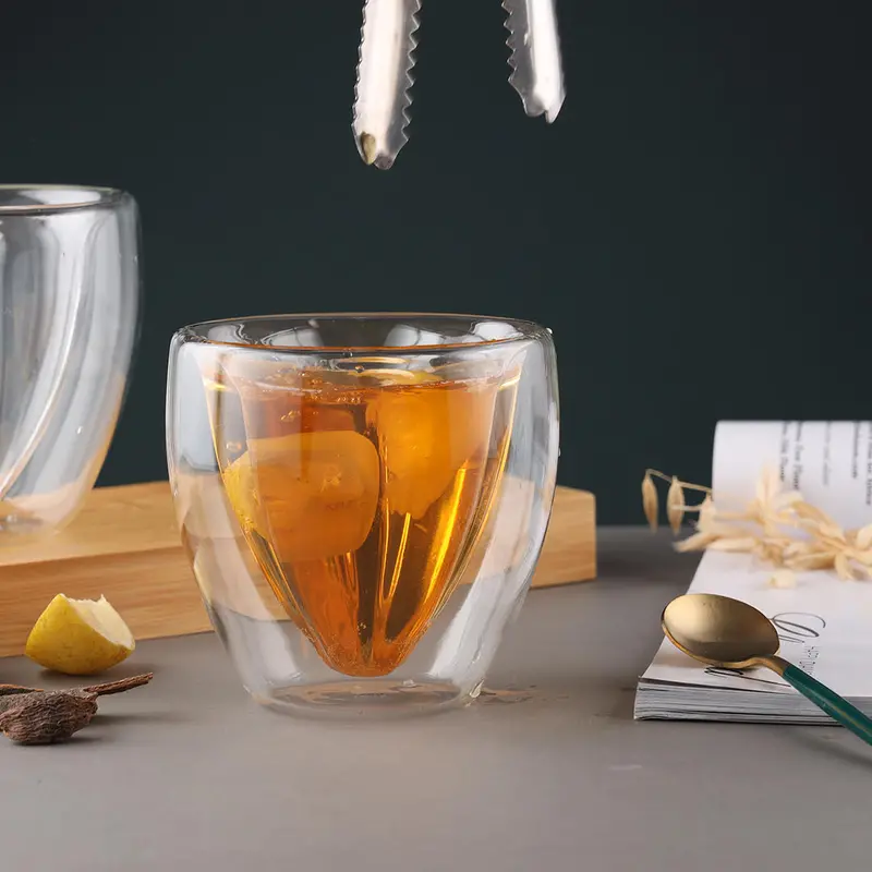 Flower-Shaped Double-Wall Glass Tumbler – Bistro Classic Series 1