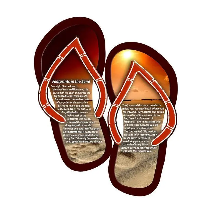 Footprints In The Sand Flip-Flop Wall Sculpture 1