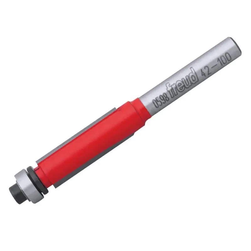 Freud 42-100 Bearing-Guided Flush Trim Router Bit: 1/4-Inch Shank, 3/8-Inch Diameter, 1-Inch Cutting Length 1