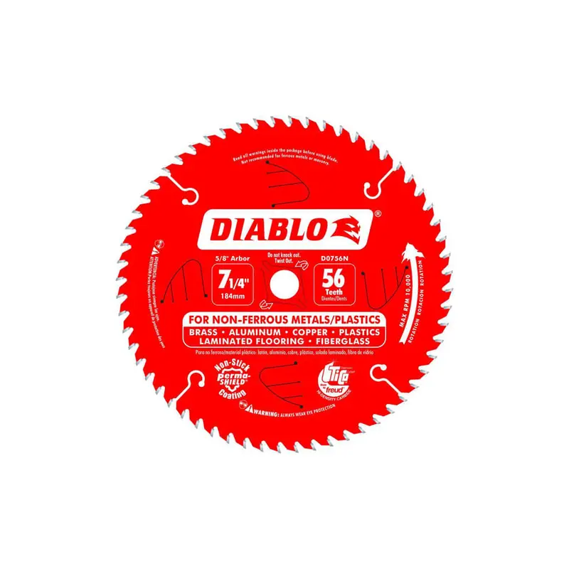 Freud Diablo D0756N 7-1/4-Inch Aluminum-Cutting Saw Blade – 56-Tooth Micro-Grain Carbide Design 1