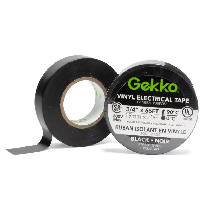 Gekko ¾-Inch Black Electrical Tape – 66-Foot Roll 1