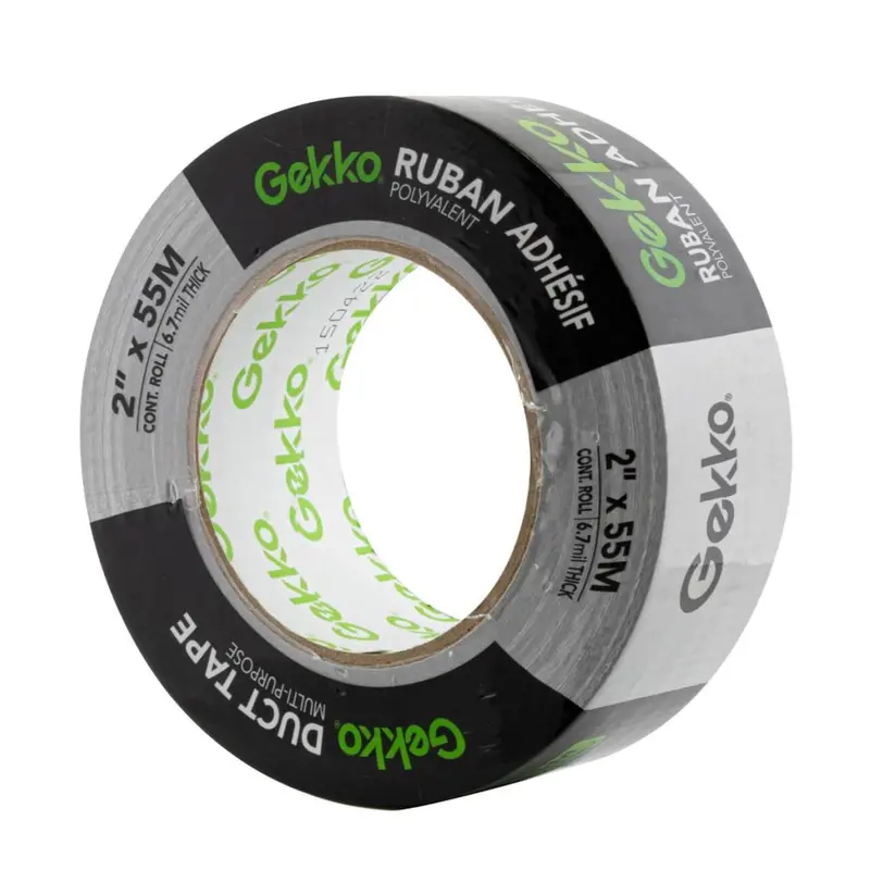 Gekko Silver Duct Tape – 2-Inch X 55-Meter All-Purpose Adhesive Roll 1