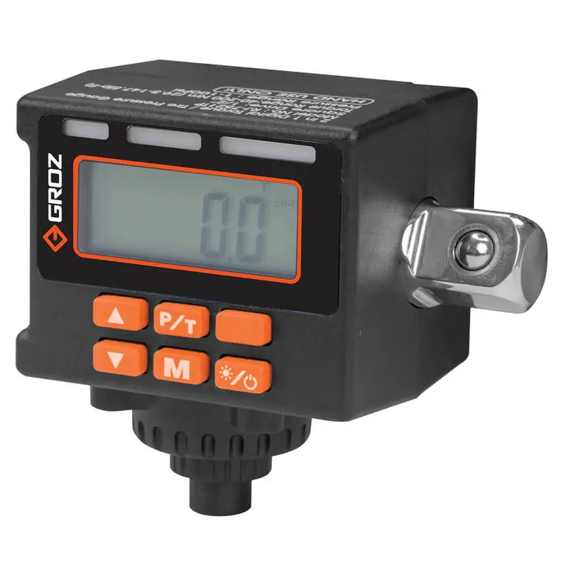 Groz Digital Torque Adapter With Integrated Tire Pressure Gauge – 1/2-Inch Drive 1