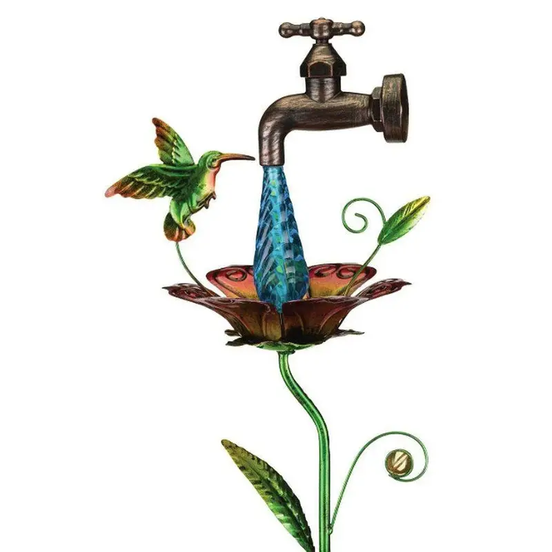 Hummingbird-Shaped Solar-Powered Waterdrop Garden Stake 1