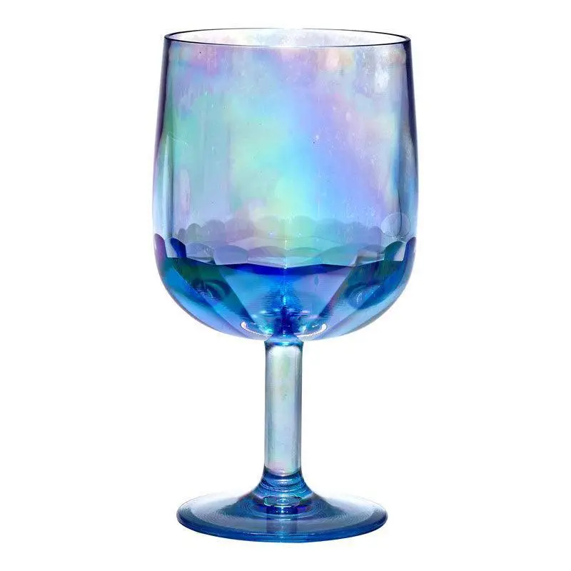 Iridescent Blue 12 Oz Wine Glass 1