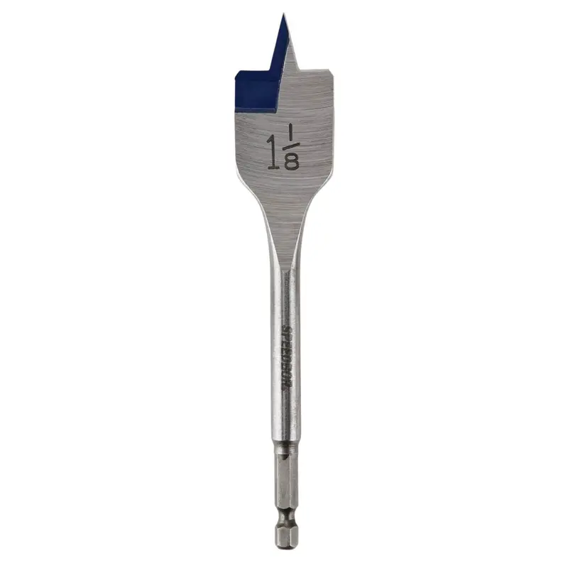 Irwin Speedbor Blue Groove Spade Bit – 1-1/8 In X 6 In Standard-Length Wood Boring Bit 1