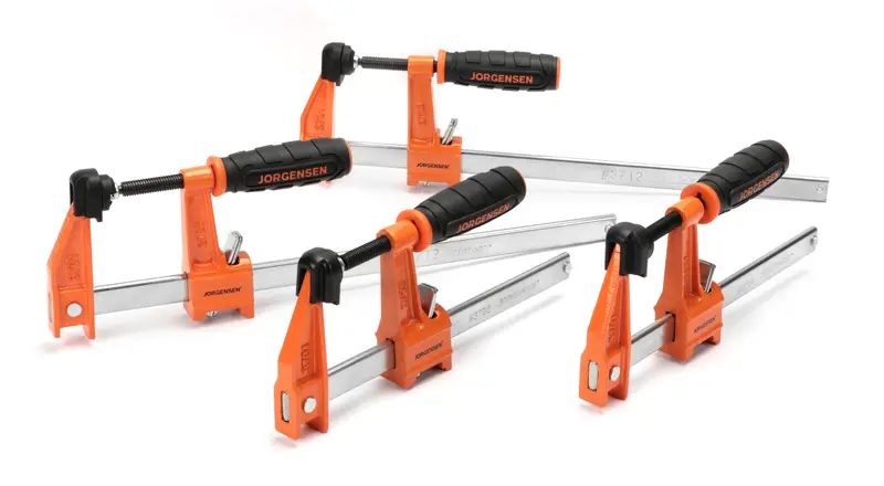 Jorgensen 4-Piece Medium-Duty Steel Bar Clamp Set – 6-Inch, 600-Lb Capacity 1